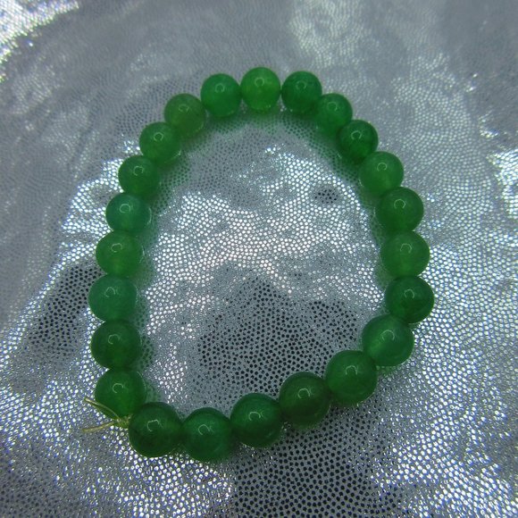 Green Aventurine 8mm Round 7" Stretchy Gemstone Bracelet - Picture 2 of 3